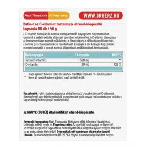 Dr. Herz Rutin 500mg + C-vitaminnal kapszula - 60