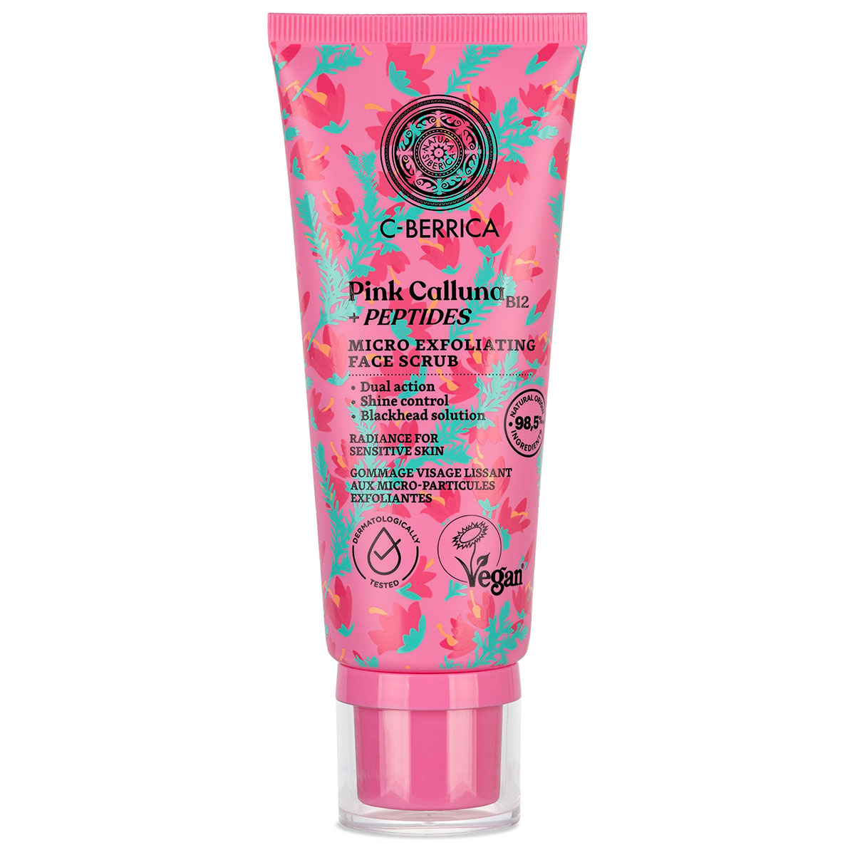 Natura Siberica C-Berrica Pink Calluna Mikrohámlasztó arcradír – 100ml