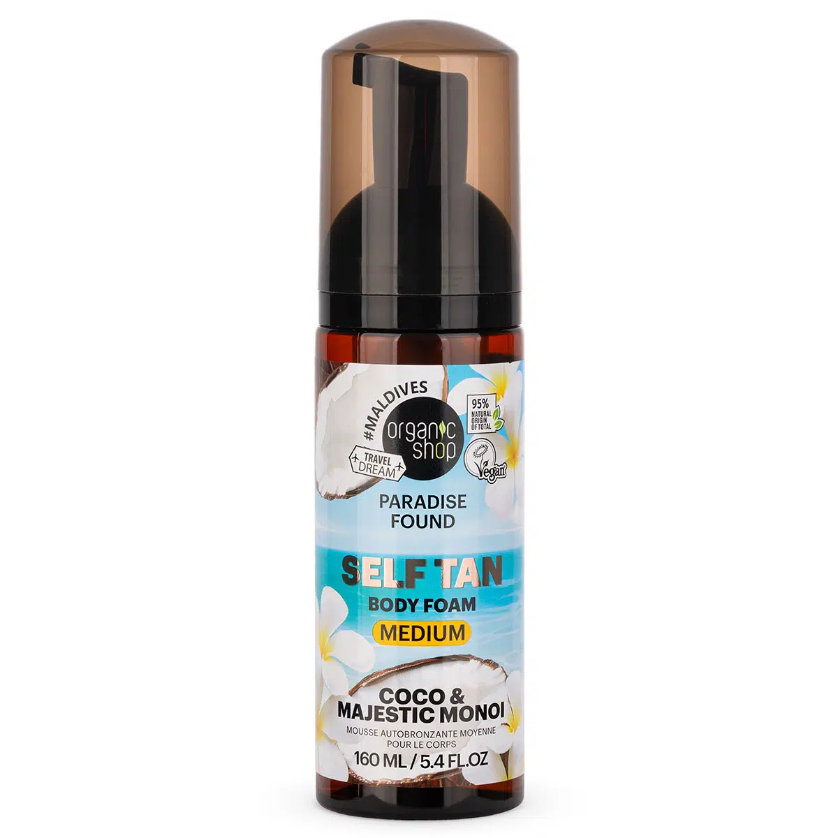 Organic Shop Barnító hab kókusszal és monoival - közepes - 160ml Organic Shop Barnító hab kókusszal és monoival - közepes - 160ml