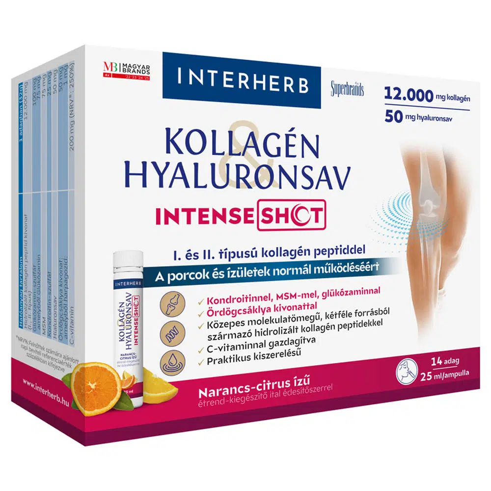 Interherb Kollagén Hyaluronsav Intense Shot - 14 ampulla Interherb Kollagén Hyaluronsav Intense Shot - 14 ampulla