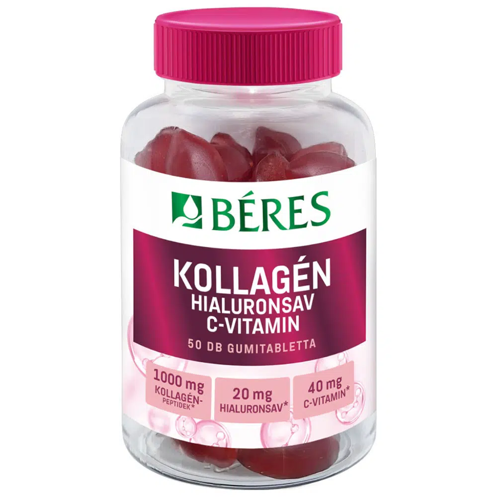 Béres Kollagén+Hialuronsav+C-vitamin gumitabletta - 50db Béres Kollagén+Hialuronsav+C-vitamin gumitabletta - 50db