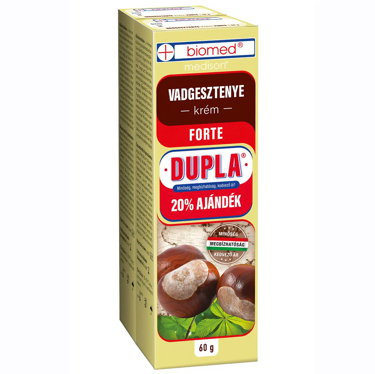 Biomed vadgesztenye krém forte dupla 2x60 g Biomed vadgesztenye krém forte dupla 2x60 g