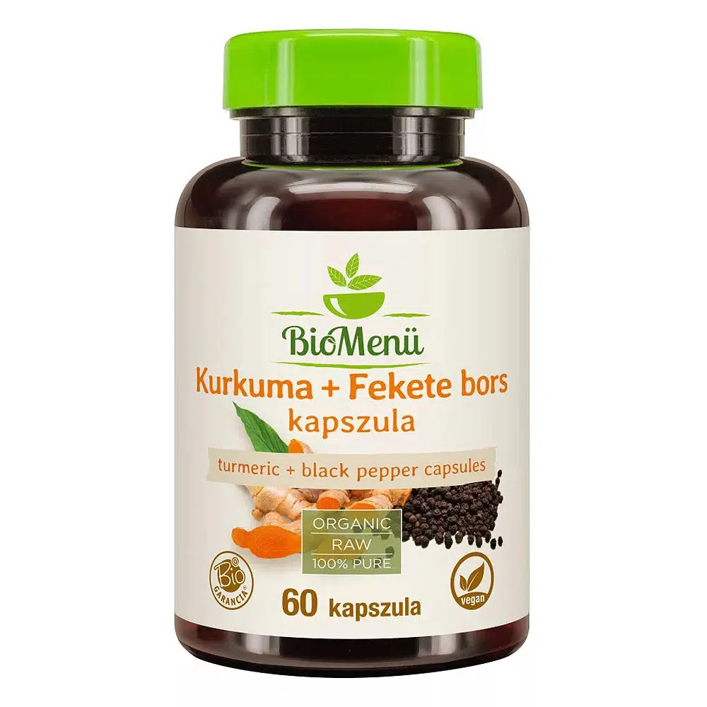 Biomenü Bio Kurkuma+Fekete bors kapszula 60 db Biomenü Bio Kurkuma+Fekete bors kapszula 60 db