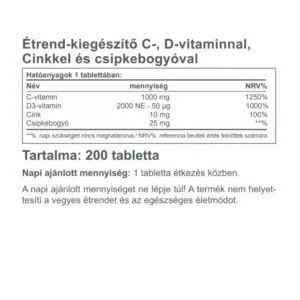 Vitaking C+D+Cink tabletta - 200db - Image 2