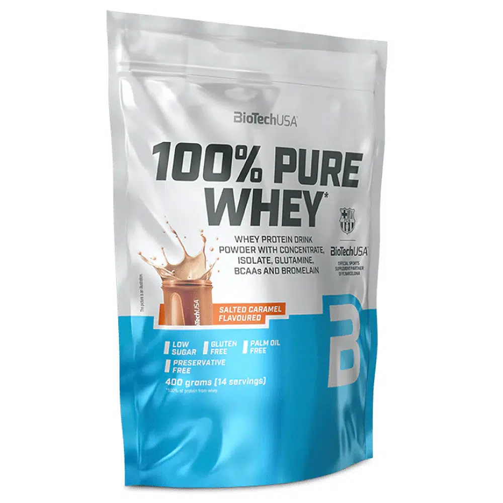 Biotech USA 100% Pure Whey sóskaramell - 400g Biotech USA 100% Pure Whey sóskaramell - 400g
