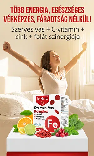 Dr. Herz Szerves Vas komplex+C-vitamin+Szerves Cink+Folát kapszula – 60db