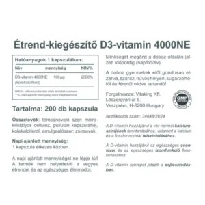 Vitaking D3-vitamin D-4000NE kapszula - 200db - Image 2