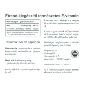 Vitaking E-vitamin 400NE vitamin gélkapszula - 120db - Image 2