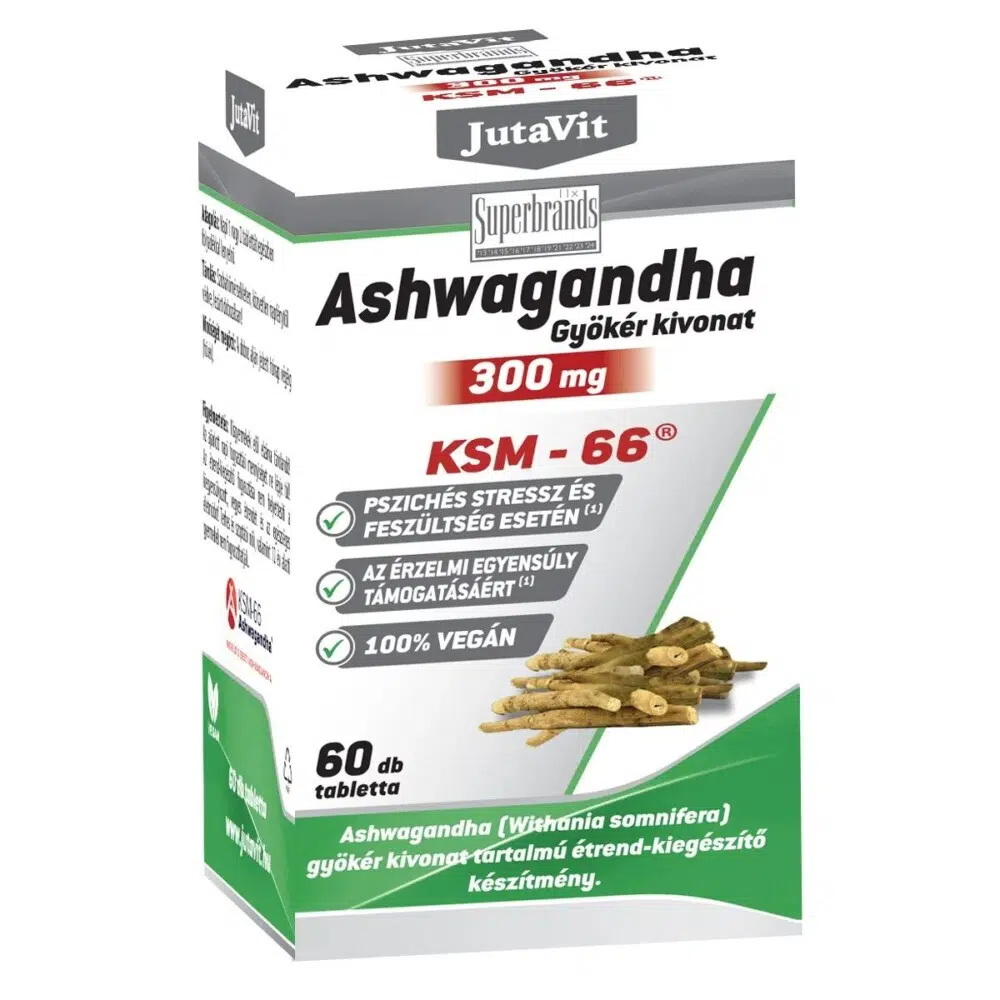 JutaVit Ashwagandha gyökér kivonat 300mg tabletta 60db (Megújult) JutaVit Ashwagandha gyökér kivonat 300mg tabletta 60db (Megújult)