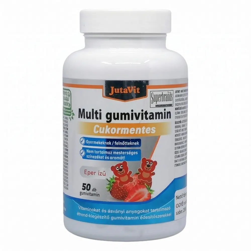 Jutavit Multivitamin Gumivitamin cukormentes eper ízű 50db Jutavit Multivitamin Gumivitamin cukormentes eper ízű 50db