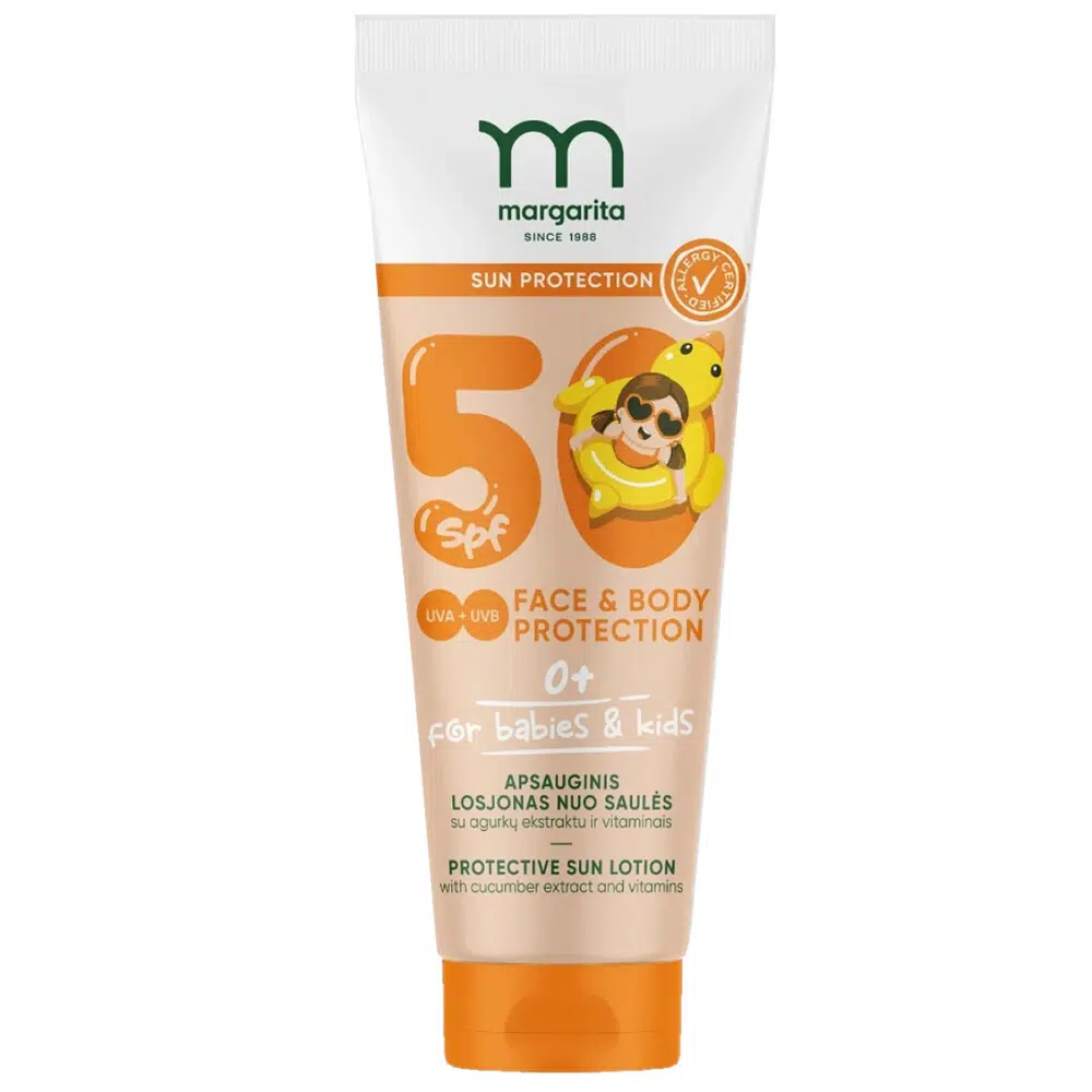 Margarita Napvédő krém uborkakivonattal babáknak SPF50 - 75ml Margarita Napvédő krém uborkakivonattal babáknak SPF50 - 75ml