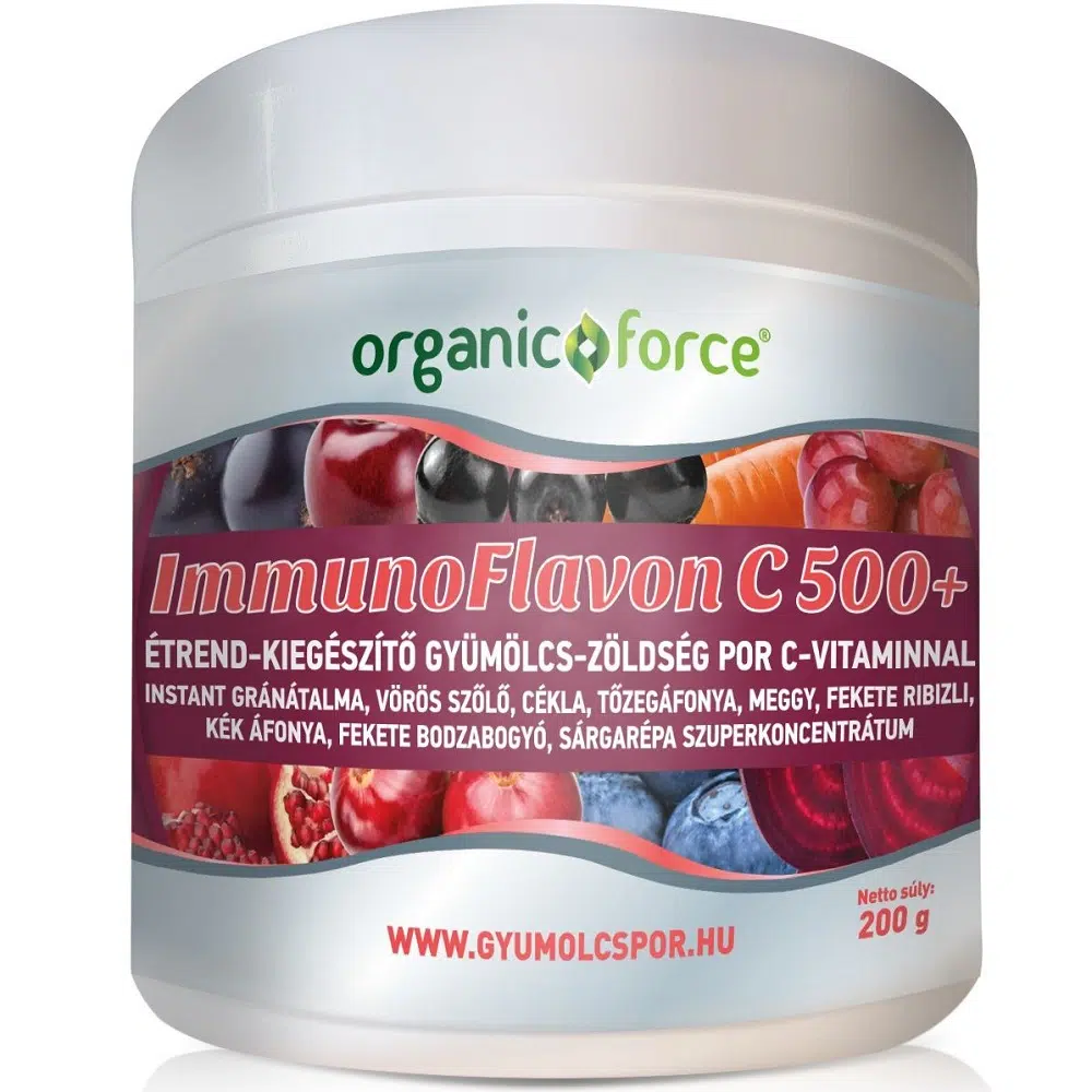 Organic Force ImmunoFlavon C 500+ gyümölcs-zöldség szuperkoncentrátum por 200g Organic Force ImmunoFlavon C 500+ gyümölcs-zöldség szuperkoncentrátum por 200g