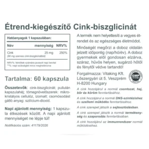 Vitaking Cink Biszglicinát kapszula - 60