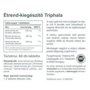 Vitaking Triphala tabletta - 60db - Image 3 Vitaking Triphala tabletta - 60db - Image 3