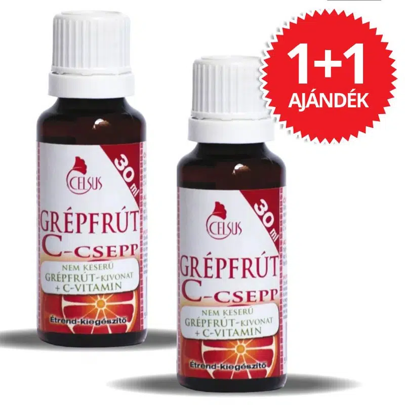 Celsus Grépfrút C-csepp 1+1 Akció - 2x30ml Celsus Grépfrút C-csepp 1+1 Akció - 2x30ml