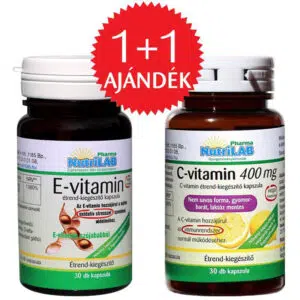 Nutrilab E-vitamin kapszula + AJÁNDÉK C-vitamin kapszula - 30db+30db