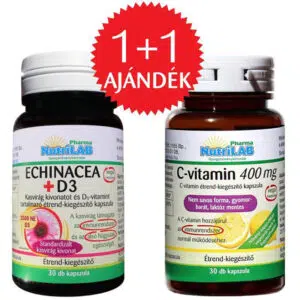 Nutrilab Echinacea + D3-vitamin kapszula + AJÁNDÉK C-vitamin kapszula - 30db+30db
