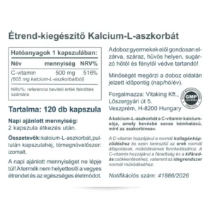 Vitaking C-vitamin Kalcium L-Aszkorbát kapszula - 120db - Image 3 Vitaking C-vitamin Kalcium L-Aszkorbát kapszula - 120db - Image 3