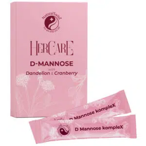 Natural Swiss HerCare D-mannóz por ​gyermekláncfűvel és tőzegáfonyával - 15 tasak