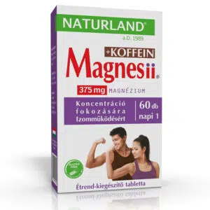 Naturland Magnesii + koffein étrend-kiegészítő tabletta - 60db