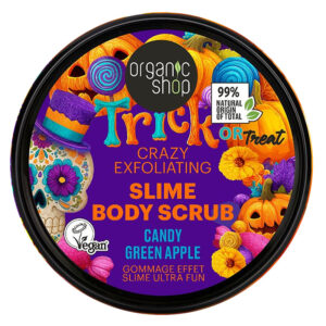 Organic Shop "Trick or treat" Hámlasztó slime testradír zöldalmás cukorkával - 250ml