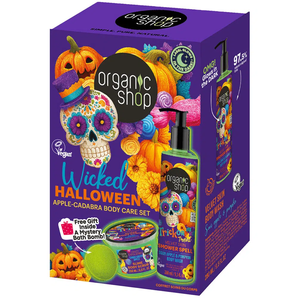 Organic Shop „Wicked Halloween” Alma-Cadabra testápoló szett - 280ml+250ml Organic Shop „Wicked Halloween” Alma-Cadabra testápoló szett - 280ml+250ml