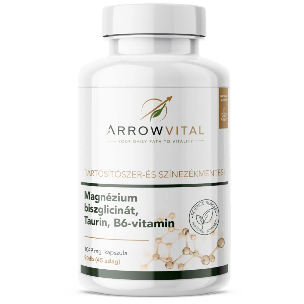 Arrowvital Magnézium Biszglicinát + Taurin + B6-vitamin kapszula - 90db Arrowvital Magnézium Biszglicinát + Taurin + B6-vitamin kapszula - 90db