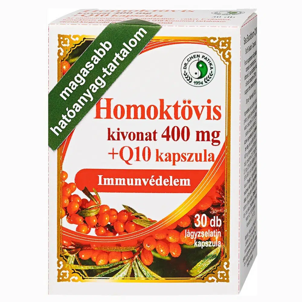 Dr. Chen Homoktövis kivonat 400mg + Q10 kapszula - 30db Dr. Chen Homoktövis kivonat 400mg + Q10 kapszula - 30db